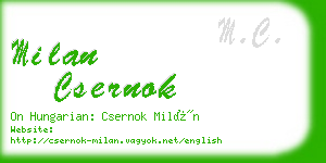 milan csernok business card